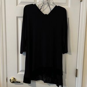 Pebble and Stone Elegant Black Tunic Top